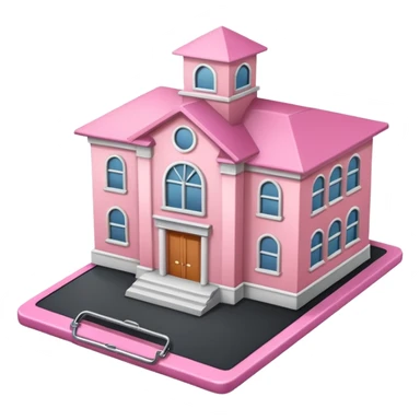 pink school on a clipboard sticker