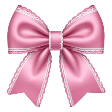 Pink ribbon bow with white lace  sticker