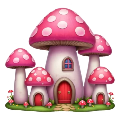 pink mushroom houses sticker