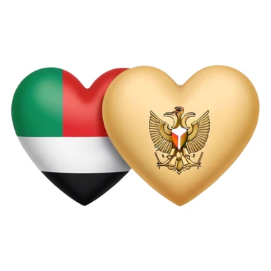 Heart italian flag and egyptian flag sticker