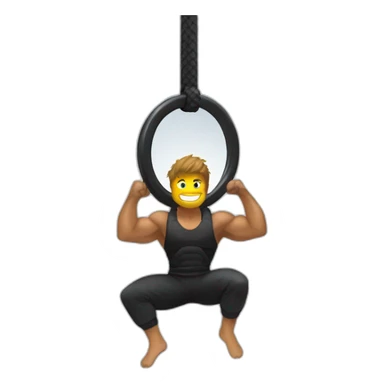 Ninja Warrior athlete, hanging from rings sticker