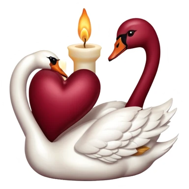 Maroon heart, swan , candle seperately  sticker