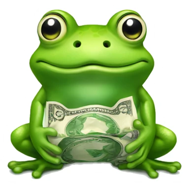 Sweetheart frog with money  sticker