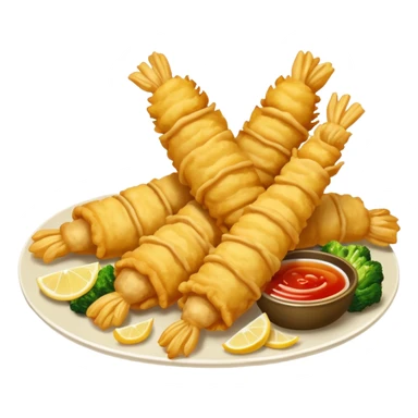 crispy tempura seafood and vegetables, golden batter, realistic textures, cinematic lighting sticker