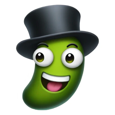 Pickle with top hat sticker