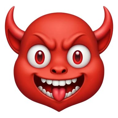 Devil's face? With heart-shaped eyes. An open, drooling mouth. sticker