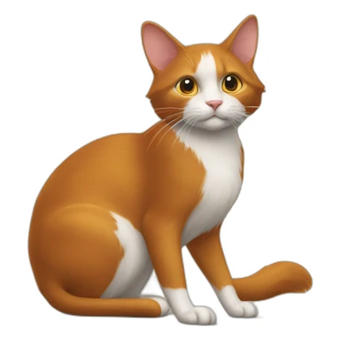 un chat roux chasse une souris sticker