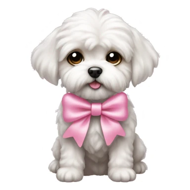 Schichon puppy pink bow sticker