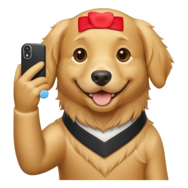 dog taking selfie sticker