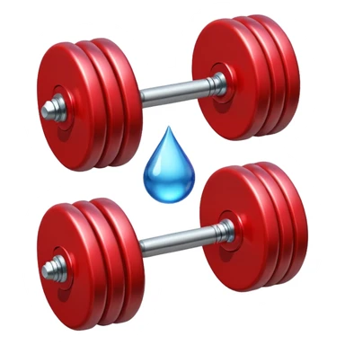 dumbbell with a drop symbol sticker