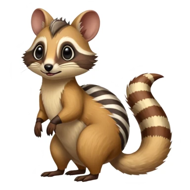Cacomistle-Numbat-Aardvark-Ferret-hybrid-fusion-animal-creature, full body  sticker