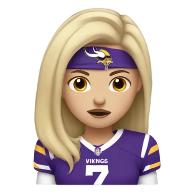 Blonde girl wearing minnesota vikings gear crying sticker