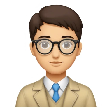 Haz un joven estudiante con gafas  sticker