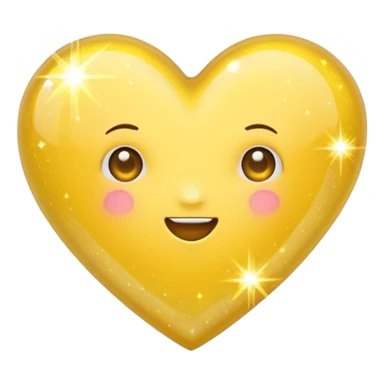 yellow heart with sparkles sticker
