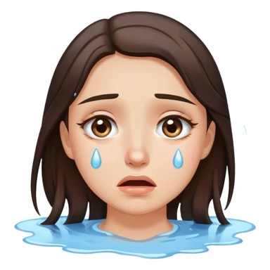 Beautiful brunette crying a puddle of tears sticker