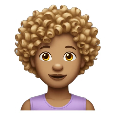 pig curly hair sticker