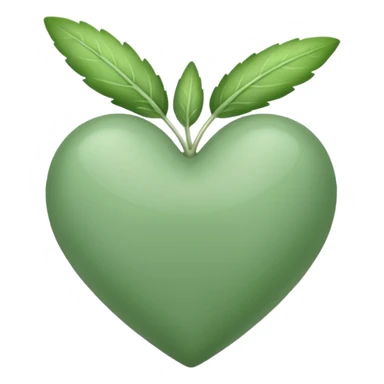 green sage heart full sticker