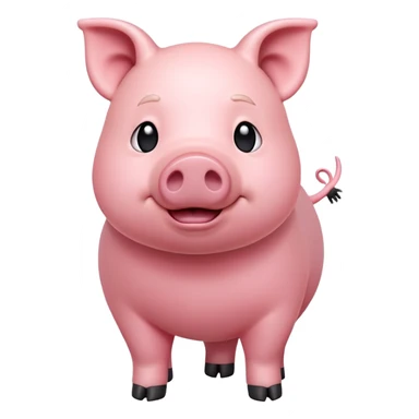 cinematic-[pig]-realistic-full-body-standing-emoji,-tail-flicking-lazily,-head-tilted-dramatically,-sleek-[pink]-skin,-simplified-yet-realistic-focused-features,-highly-detailed,-glowing-with-an-almost-sarcastic-glow sticker