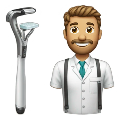 barber man crutch sticker