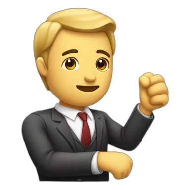 Homem bravo de gravata apontando o dedo sticker