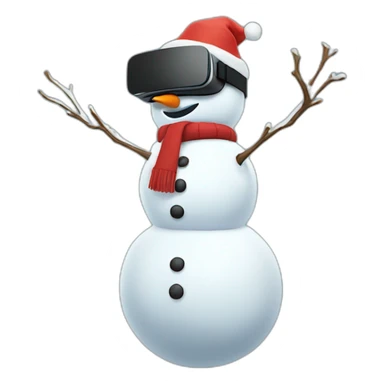 full body christmas snowman in vr headset sticker
