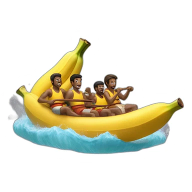 Three guys on a banana boat sticker