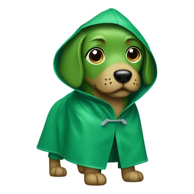green dog wearing raincoat  sticker