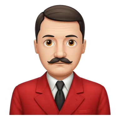 hitler with mustache and red suit sticker