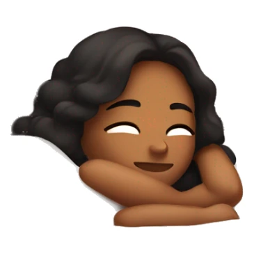 Tanned dark hair girl sleeping in bed  sticker