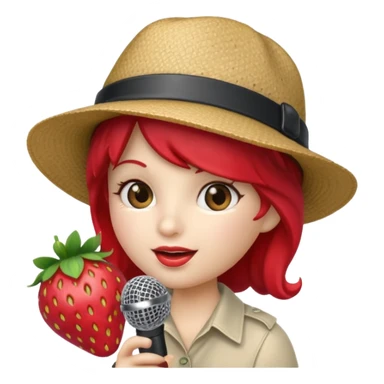 strawberry be hand the mic with hat sticker