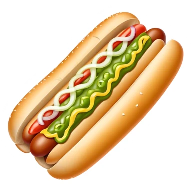 Chicago hotdog with yellow mustard, relish, diced onions sticker