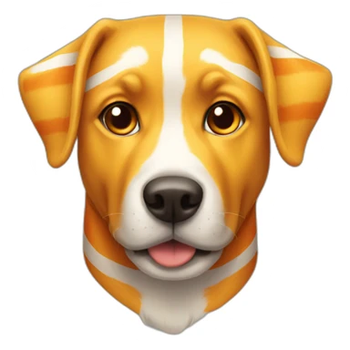 yellow and orange striped dog only face sticker