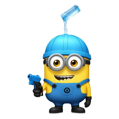 minion holding a water gun sticker