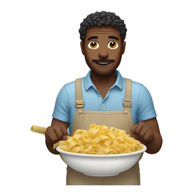 A man with pasta for limbs sticker