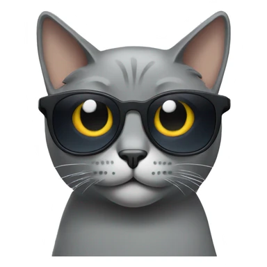 Grey cat wearing sunglasses  sticker
