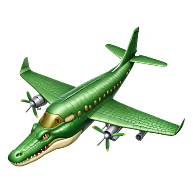 bombardilo crocodilo a green crocodile that is a war plane (a war plane with crocodile's head) sticker