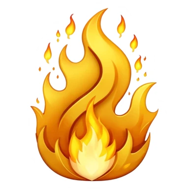 gold fire flame sticker