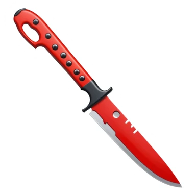  A knife with a black cutting handle with drilling blood on it sticker