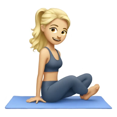 A blonde girl doing Pilates sticker