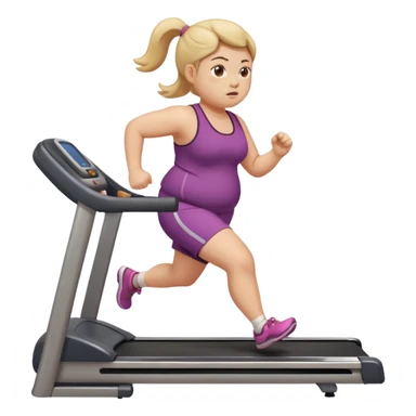 girl running on treadmill fat sticker