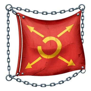red flag with chainsmaking a square in his center sticker