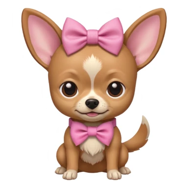 A Chihuahua with pink bow stranger Things character costume sticker