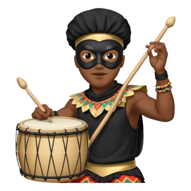 Masked Festival Drummer black man sticker