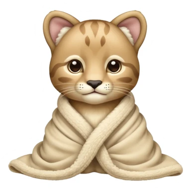 Cozy puma cub in blanket sticker