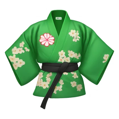 Green belt with kimono sticker