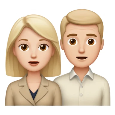 two speaking heads one white man one white woman talking sticker