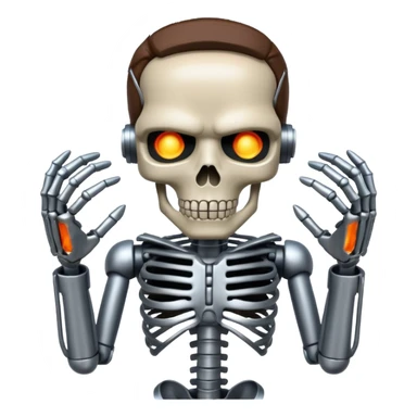 Terminator with metal skeleton sticker