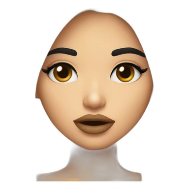 Kylie Jenner with hair to her arms wondering and holding her finger on her lips sticker