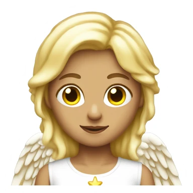 Blonde angel with big wings  sticker