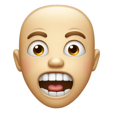 Face Screaming in Fear with blushing cheeks sticker